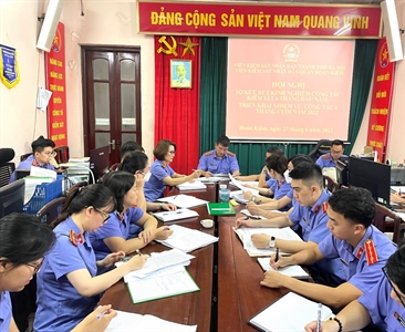 Các Viện KSND quận Hoàn Kiếm, Viện KSND huyện Gia Lâm tổ chức Hội nghị sơ...